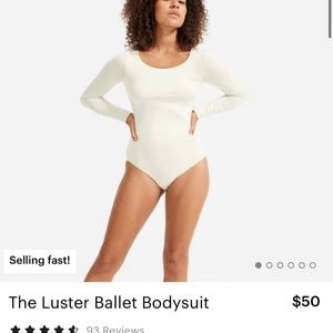 Everlane Luster ballet bodysuit in cream /ecru size XL